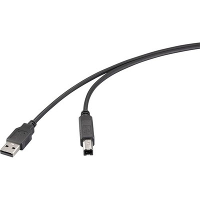 Renkforce RF-6830426 USB 2.0 Cable With USB-A Plug 1.00M Black