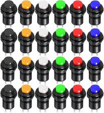 24pk 12mm Momentary Push Button Switches - SPST ON/OFF - AC 125V/3A 250V/1.5A