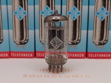 1x Telefunken ECC82 12AU7   Ribbed Plates - Small Logo - W. Germany 1963 - NOS 