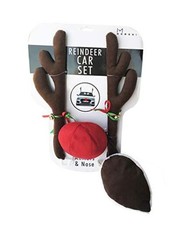 MOMONI Premium Reindeer Car Kit Antlers, Nose, Tail- Rudolph Set Reindeer