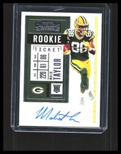 2020 Malik Taylor Rookie Card Auto - Panini Contenders #240 GB Packers 