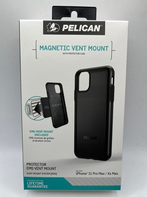 Pelican Protector Case For iPhone 11 Pro Max (6.5'')with EMS Car Vent Mount Black