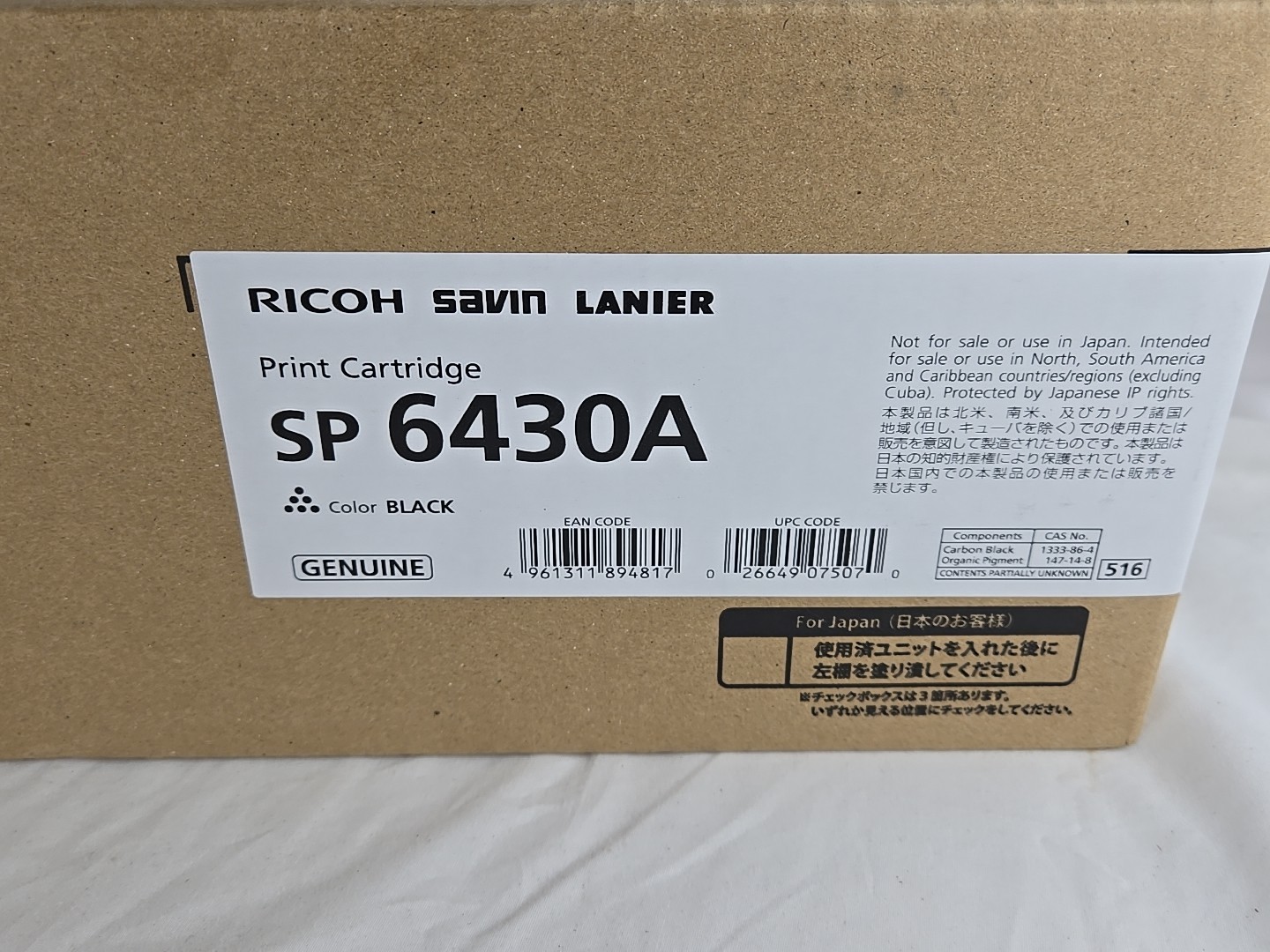 Ricoh Savin Lanier Genuine SP 6430A Black Toner Print Cartridge 407507 (M915-17)