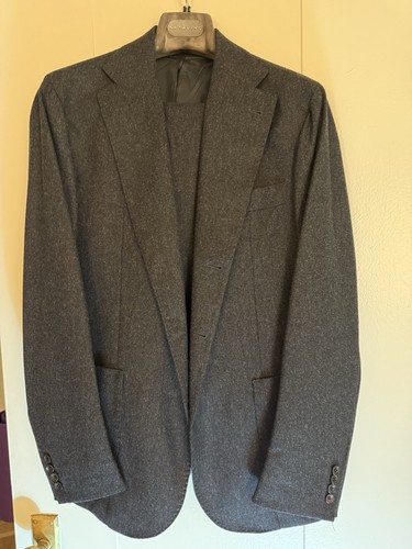 Natalino Charcoal Woolen Flannel Suit Size 36 Mens VBC Menswear Excellent