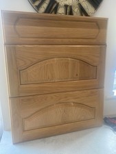 KITCHEN DRAW SET  GOLDEN SOLID OAK ARCHED 2 X  600 X 280 + 600 X 160 STOCK DZ448