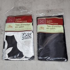 Home Collection Satin PillowcaseS Standard/Queen Size 20x30 Silky Soft Black