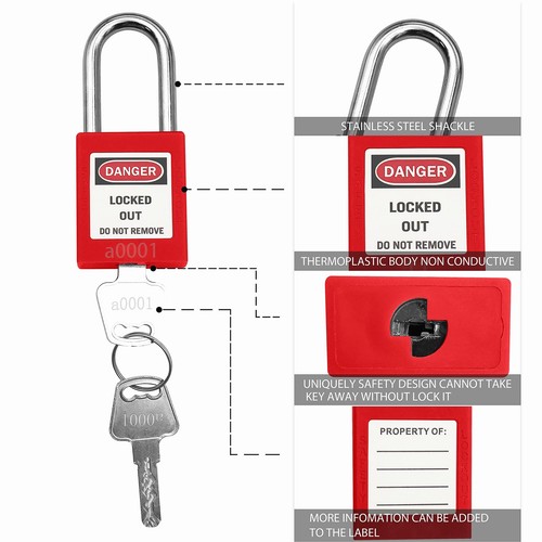 Lockout Tagout Lock 5pcs Set Loto Product Safe Padlocks for Lock Out Tag Out ... - Picture 3 of 6