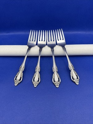 Oneida RAPHAEL Stainless Distinction Deluxe Salad Fork Glossy Flatware Lot Of 4