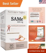 SAM-e 400mg 30 Enteric Coated Caplets. , Kosher, Non-GMO, Soy Free, Gluten Fr...