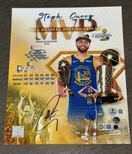 Stephen Curry Warriors 8x10 Auto 2022 NBA Finals MVP Signed Photo USASM BAS LOA