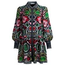 Alice + Olivia Bertha Women’s Mixed Print Long Sleeve Minidress XS