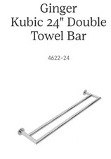 New GINGER 4622-24/PC 24" Double Towel Bar in Polished Chrome Bathroom Hardware