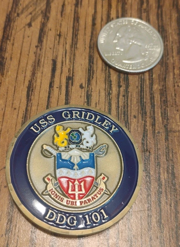 US Navy Challenge Coin for USS Gridley DDG 101 - Free Shipping-image
