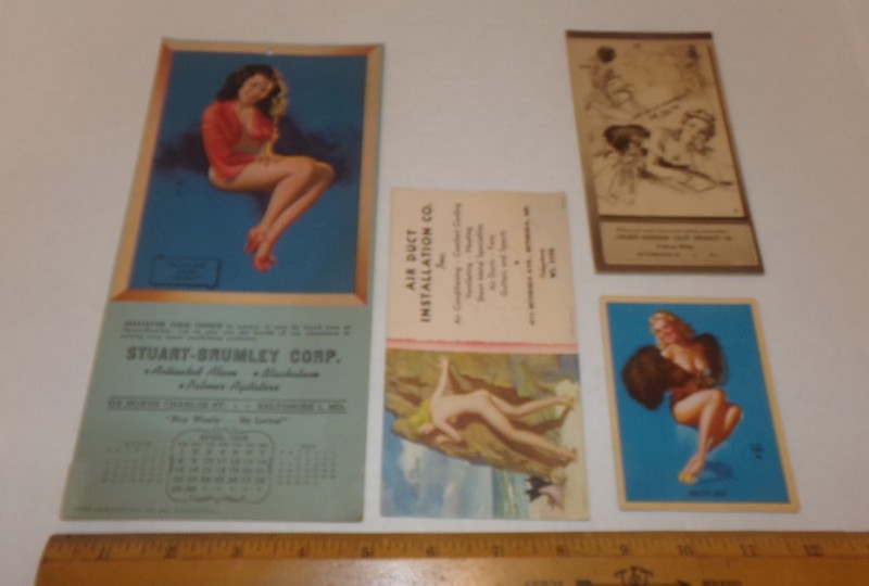 4 Vintage Pinup Sexy Girls Salesman Sample Calendar Ink Blotter Note Pad Lot