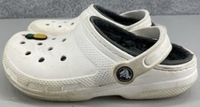 Unisex Crocs Lined Winter Women's Size 6 Men's Size 4 White Clogs