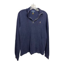 Polo Ralph Lauren Boys XL 18-20 Blue Cotton Quarter Zip Pullover