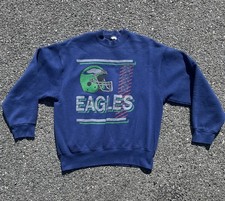 Rare BLUE Vintage Philadelphia Eagles 70s 80s Crewneck Sweatshirt Helmet Logo