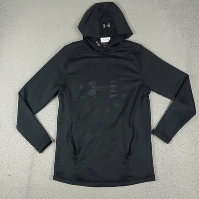 Under Armour Sweater Mens Small Black Casual Pullover Hoodie Sweatshirt *