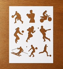 Reusable Sports Player Stencils for Arts & Crafts, Airbrush, Scrapbooking