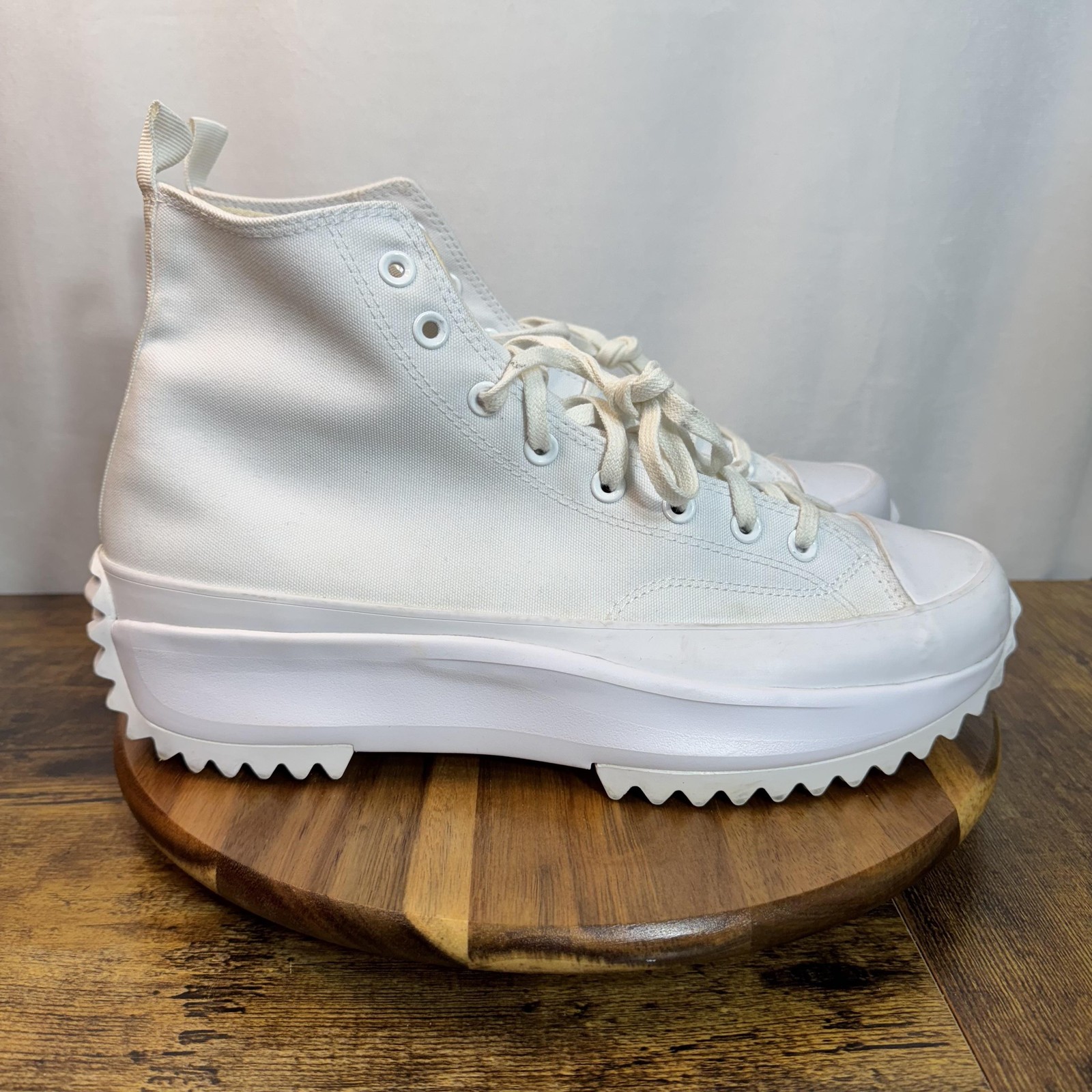 Converse Run Star Hike High Top Shoes Mens Size 13 White Platform Canvas 170777C