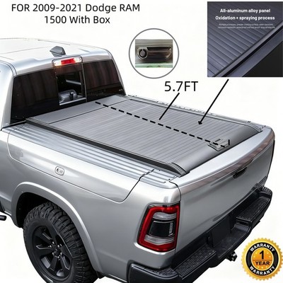 5.7Ft Retractable Truck Tonneau Bed Cover FOR 2009-2026 Dodge RAMBOX 1500 US