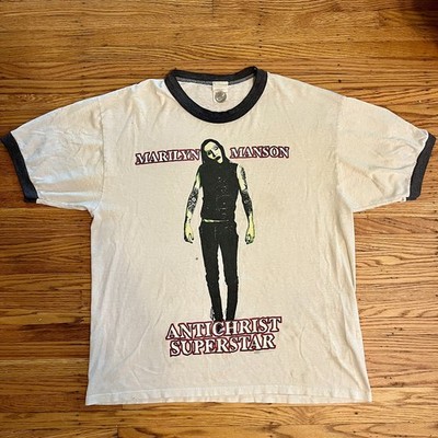 1996 ORIGINAL MARILYN MANSON ANTICHRIST SUPERSTAR RINGER TEE