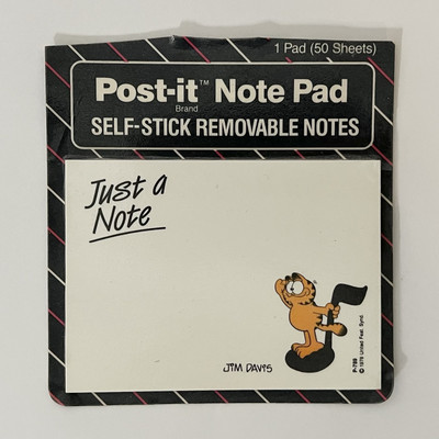 Garfield Vintage 1985 Post-it Note Pad  Just a Note 