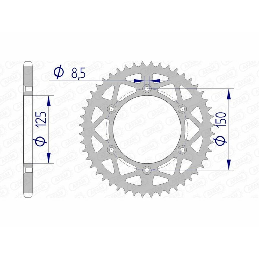 AFAM Aluminum Crown 72304-Pitch 520 For Motorcycle Parts Accessories
