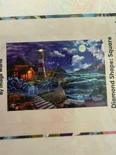 NEW DISCONTINUED Diamond Art Club Diamond Painting Lighthouse in the Night