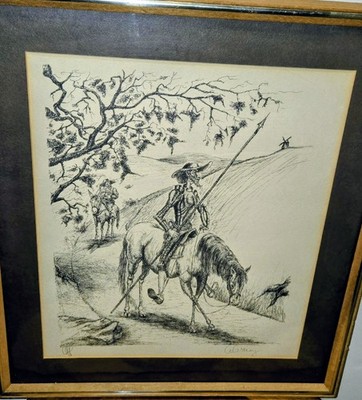 E. ALVAREZ ''DON QUIXOTE'' HAND SIGNED LITHOGRAPH ARTIST PROOF