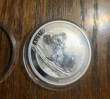 Australia 2015 1 Oz Silver Koala $1 Coin in Capsule - Pure Silver $1 Dollar