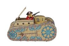 Antique Marx World War One Doughboy Tin Lithograph Wind Up Toy Army Tank