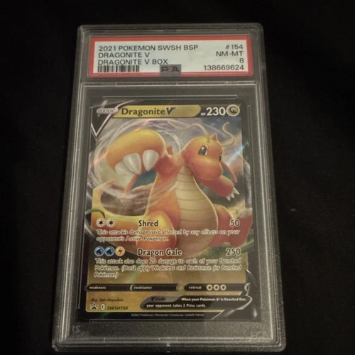 Pokémon Dragonite V SWSH154 SWSH Promo Holo PSA 8 English Basic Card