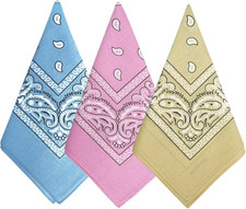 Large Soft Cotton Bandanas Pack for Men Women 22 X 22 Inches