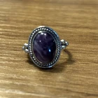 Vintage Amethyst Ring Artisan 925 Sterling Size 6.5