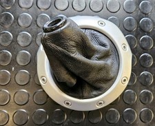 MGF MG TF Black Leather Gear Gaitor Plus Silver Trim