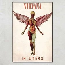Nirvana in Utero Pop Punk Albums Music Poster Wall Art Decor No Frame