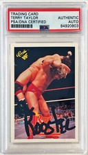 1990 Classic Terry Taylor Red Rooster WWE WWF Signed Auto Card #91 PSA/DNA