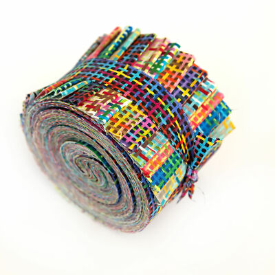 18-pc Pretty in Plaid Jelly Roll 2.5'' pre-cut 100% cotton fabric quilt strip