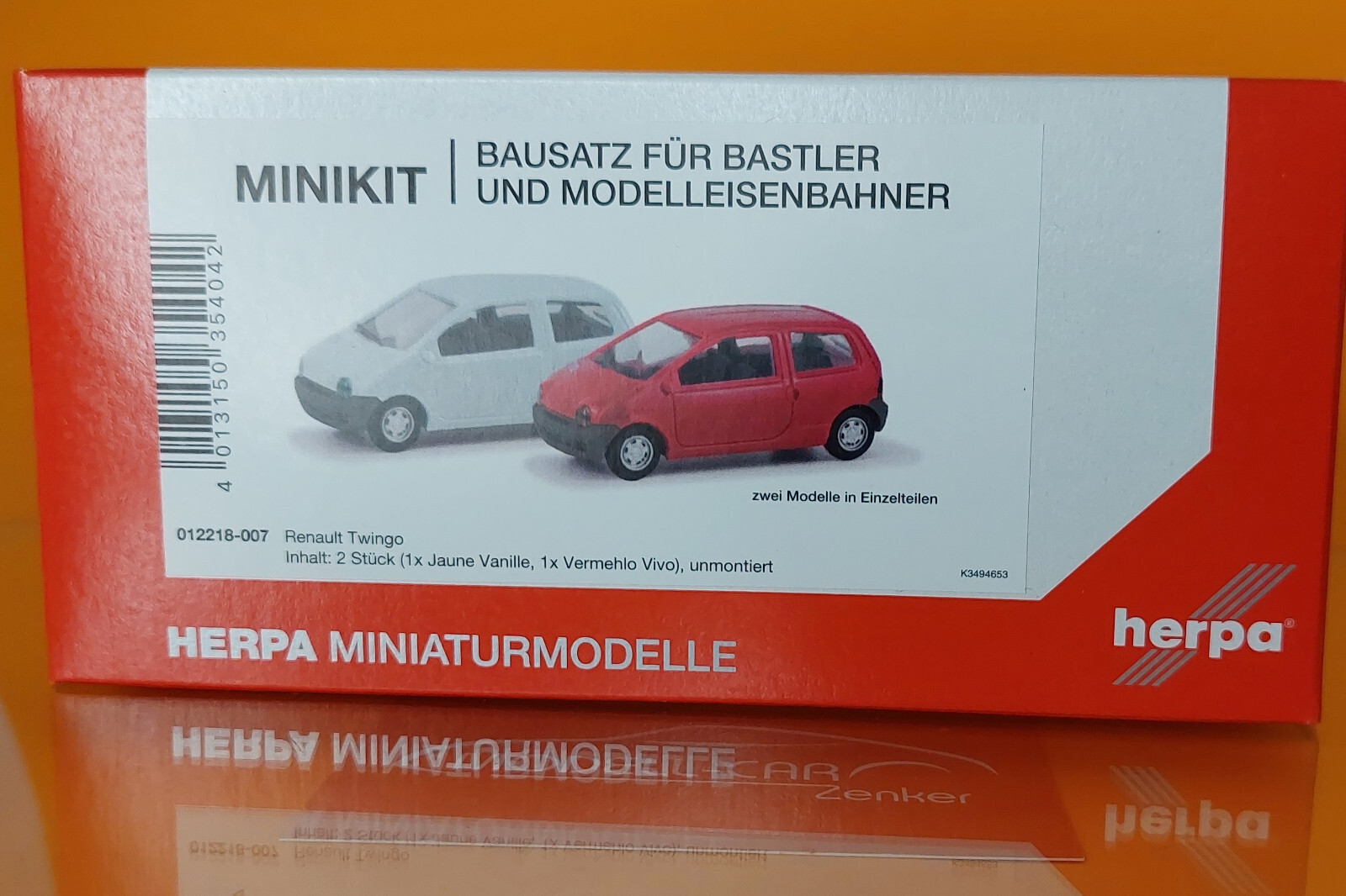 Herpa 012218-007 MiniKit Renault Twingo 2 Stück - vermelho vivo / jaune vanille