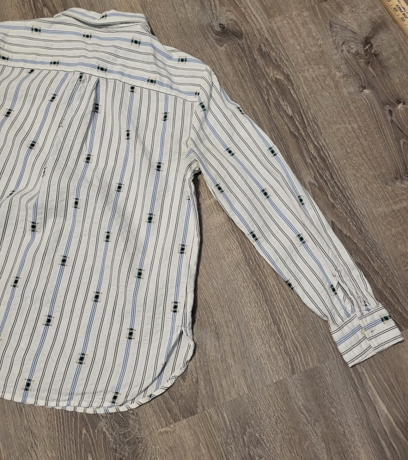 Loft Pinstripe Women's Mini Patchwork Button Up L… - image 11