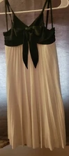 Amy's Closet-Girls Pleated Babydoll Dress Black & Cream Size 14