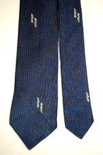 Neck Tie VTG Devenshire 50s 60s Blue Brocade Mod Embroidery Tie 53.5" x 2.35"