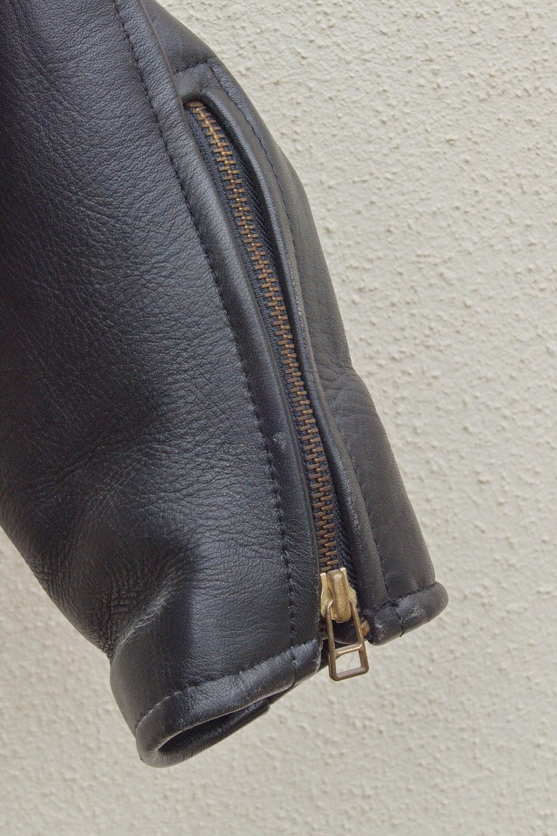 【JUNKＹSTYLE×WAREHOUSE LEATHER JACKET 】 THE LEATHER WAREHOUSE Mens Zip Black Leather Bikers Rockers