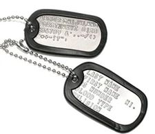 Customized Military Dog Tags Set - Personalized Metal Army ID Tag Custom Printed
