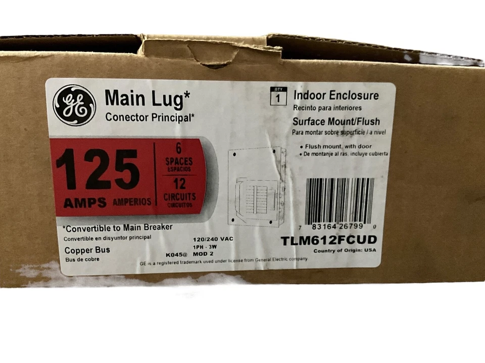 GE TLM612FCUD 120/240VAC 125A 1PH 3W MAIN LUG - Image 3 of 4
