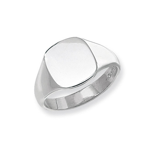 Sterling Silver Medium Weight Gent's Plain Signet Ring
