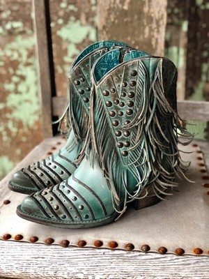 turquoise ankle boots