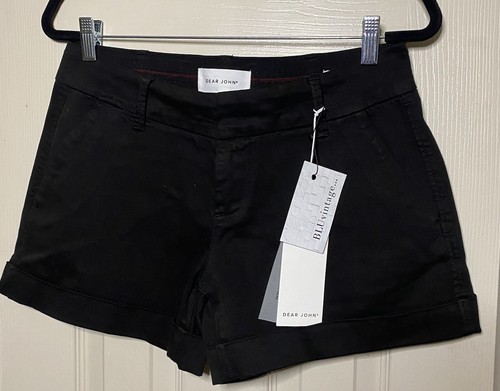 Dear John schwarze Hampton Carlton Shorts mit Bündchen Größe 28 neu mit Etikett
