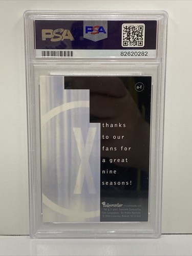 2003 Inkworks X-Files Season 9 Autograph Gillian Anderson Dana Scully Psa 7/10 - Picture 5 of 5